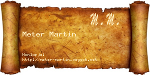 Meter Martin névjegykártya
